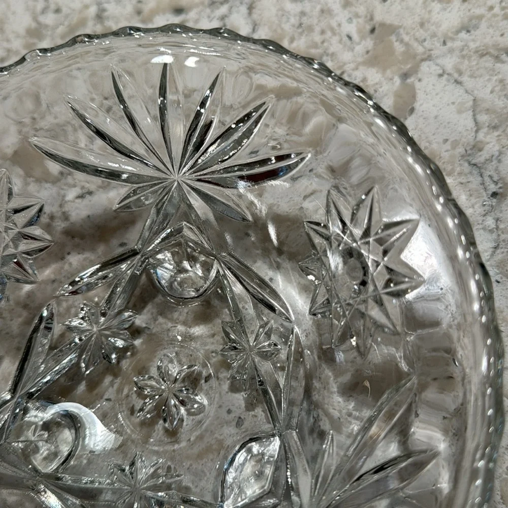 VINTAGE 1960’s~ANCHOR HOCKING~STAR OF DAVID~FOOTED BOWL~VINTAGE CONDITION~G13